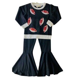 Girls Football Sequin Bell Bottom Outfit Toddler/Kids 2/3